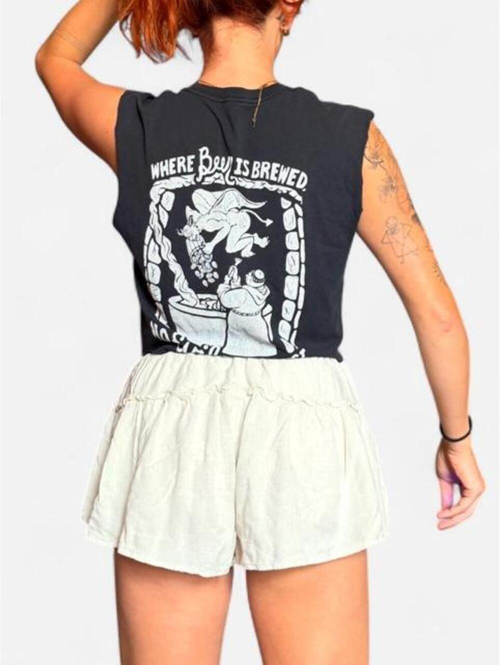 Black & white cropped brewery tee from TX